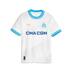 Camiseta Puma Olympique Marsella niño 2023 2024 - Camiseta primera equipación infantil Puma del Olympique de Marsella 2023 2024 - blanca