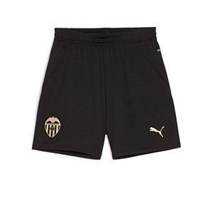 Short Puma Valencia niño 2024 2025 - Pantalón corto infantil de la primera equipación Puma del Valencia 2024 2025 - negro