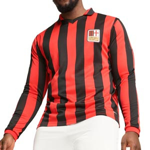 Camiseta manga larga Puma Milan auténtica 125 aniversario - Camiseta de manga larga Puma del Milan Edición 125 aniversario - negra, roja