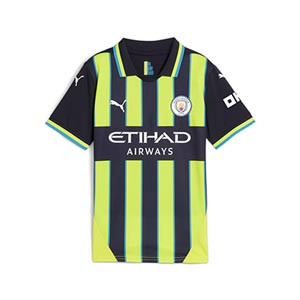 Camiseta Puma 2a Manchester City niño 2024 2025 - Camiseta infantil de la segunda equipación Puma del Manchester City 2024 2025 - azul marino, amarillo flúor