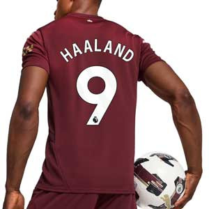 Camiseta Puma 3a Manchester City Haaland 2024 2025 PL  - Camiseta de la tercera equipación Puma de Haaland del Manchester City de la Premier League 2024 2025 - granate
