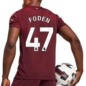 Camiseta Puma 3a Manchester City Foden 2024 2025 PL  - Camiseta de la tercera equipación Puma de Foden del Manchester City de la Premier League 2024 2025 - granate - miniatura