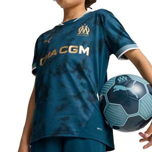 Camiseta Puma 2a Olympique Marsella niño 2024 2025 - Camiseta infantil de la segunda equipación Puma del Olympique de Marsella 2024 2025 - trullo