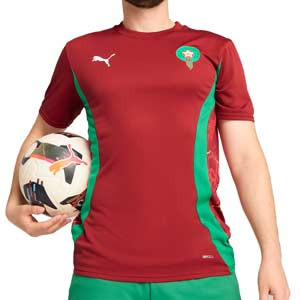 Camiseta Puma Marruecos Pre-Match - Camiseta de calentamiento prepartido Puma de la selección de Marruecos - granate