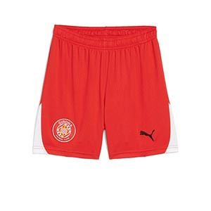 Short Puma Girona niño 2024 2025 - Pantalón corto infantil de la primera equipación Puma del Girona 2024 2025 - rojo