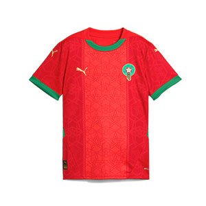 Camiseta Puma Marruecos niño 2025 - Camiseta infantil de la primera equipación Puma de la selección de Marruecos 2025 - roja