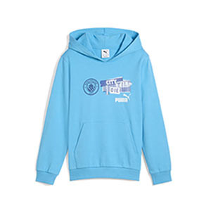 Sudadera Puma Manchester City niño ftblEnergy - Sudadera con capucha infantil de algodón Puma del Manchester City - azul celeste