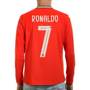 Camiseta manga larga Puma Portugal Ronaldo 25 Promo - Camiseta de manga larga de la primera equipación Puma de Cristiano Ronaldo de la selección de Portugal 2025 - roja