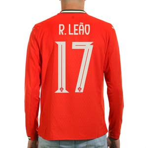 Camiseta manga larga Puma Portugal Rafa Leao 25 Promo - Camiseta de manga larga de la primera equipación Puma de Rafa Leao de la selección de Portugal 2025 - roja