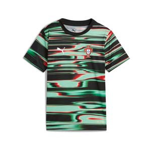 Camiseta Puma Portugal niño Pre-Match - Camiseta infantil de calentamiento prepartido Puma de la selección de Portugal 2025 - verde claro, negra