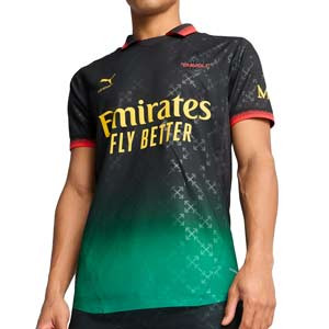 Camiseta Puma 4a Milan x Off-White authentic 24 25 - Camiseta de la cuarta equipación Puma del AC Milan para la temporada 2024 2025 versión jugador - negra