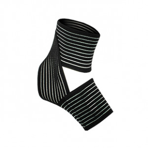 Tobillera Arquer elástica transpirable - Tobillera fútbol ajustable de elástico transpirable - negra - lateral