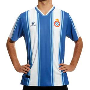 Camiseta Kelme Espanyol 2022 2023 sin publi - Camiseta primera equipación Kelme del RCD Espanyol 2022 2023 - blanca, azul