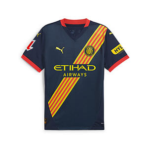 Camiseta Puma 2a Girona niño 2024 2025 - Camiseta infantil de la segunda equipación Puma del Girona 2024 2025 - azul marino
