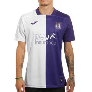 Camiseta Joma Anderlecht 2023 2024 - Camiseta primera equipación Joma del Royal Sporting Club Anderlecht 2023 2024 - púrpura, blanca