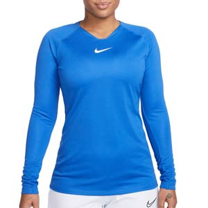 Camiseta interior Nike mujer Park First Layer Dri-fit - Camiseta interior compresiva manga larga Nike - azul