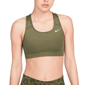 Sujetador Nike Dri-Fit Swoosh sin relleno - Top deportivo de mujer Nike - verde oscuro