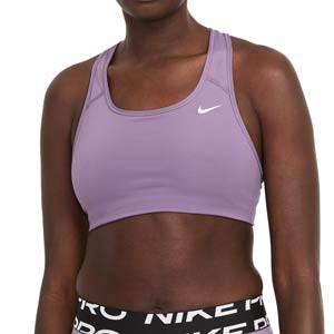 Sujetador deportivo Nike Swoosh sin relleno - Top deportivo Nike de mujer para fútbol - lila