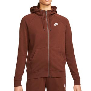 Sudadera Nike mujer Essential Fleece Hoodie - Sudadera con capucha de calle Nike - marrón