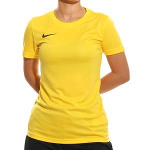 Camiseta Nike mujer Dri-Fit Park 7 - Camiseta de manga corta para mujer de deporte Nike - amarilla