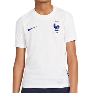 Camiseta Nike 2a Francia niño 2020 2021 Stadium - Camiseta segunda equipación infantil selección de Francia 2020 2021 - blanca