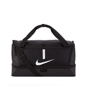 Bolsa de deporte Nike Academy Team mediana con zapatillero - Bolsa de entrenamiento de fútbol con zapatillero Nike (53 x 30 x 28 cm) - negra