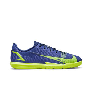 Nike Mercurial Jr Vapor 14 Academy IC - Zapatillas de fútbol sala Nike suela lisa IC - azules, amarillas flúor