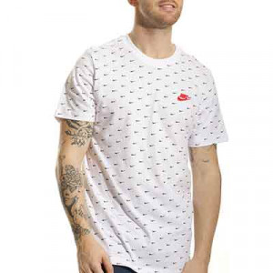 Camiseta Nike Sportswear Mini Swoosh - Camiseta de manga corta de algodón Nike de calle - blanca