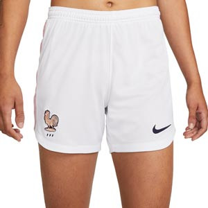 Nike 2a Francia mujer 2022 2023 Dri-Fit Stadium - Pantalón corto segunda equipación de mujer de la selección francesa para la Women's Euro 2022 - blanco