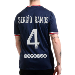 Camiseta Nike PSG x Jordan Sergio Ramos 2021 2022 Stadium - Camiseta primera equipación Nike x Jordan del París Saint-Germain Sergio Ramos 2021 2022 - azul marino