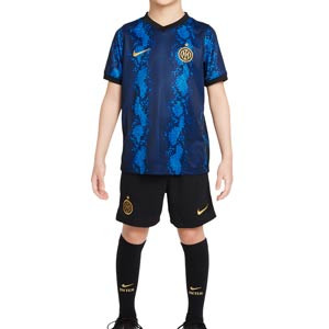 Equipación Nike Inter niño 3 - 8 años 2021 2022 - Conjunto infantil de 3 a 8 años Nike primera equipación Inter de Milán 2021 2022 - azul y negro