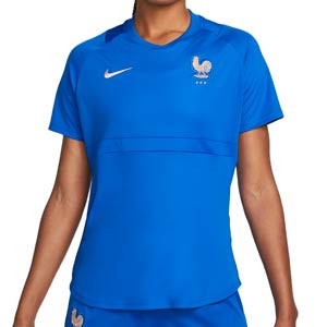 Camiseta Nike Francia mujer entreno Dri-Fit Academy Pro - Camiseta corta de entrenamiento de mujer adidas de la selección francesa para la Women's Euro 2022 - azul
