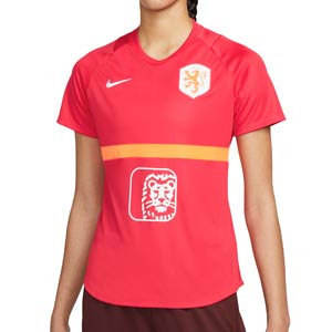 Camiseta Nike Holanda mujer entreno Dri-Fit Academy Pro - Camiseta corta de entrenamiento de mujer adidas de la selección holandesa para la Women's Euro 2022 - roja