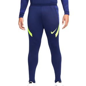 Pantalón Nike Dri-Fit Strike 21 - Pantalón largo de entrenamiento de fútbol Nike - azul marino, amarillo flúor