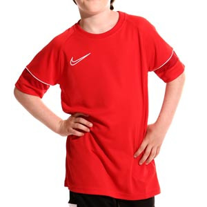 Camiseta Nike Dri-Fit Academy 21 niño - Camiseta de manga corta infantil para entrenamiento de fútbol Nike - roja