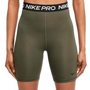 Mallas Nike Pro 365 mujer 18 cm - Mallas cortas de mujer Nike para fútbol - verde oliva