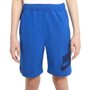 Short Nike Sportswear niño Woven - Pantalón corto de calle infantil Nike - azul - frontal