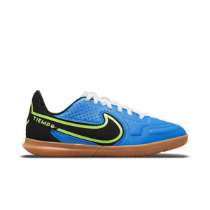 Nike Tiempo Jr Legend 9 Club IC - Zapatillas de fútbol sala infantiles Nike suela lisa IC - azules celeste