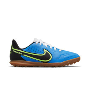 Nike Tiempo Jr Legend 9 Club TF - Zapatillas de fútbol multitaco infantiles Nike suela turf - azules celeste