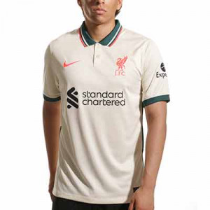 Camiseta Nike Liverpool 2a 2021 2022 Dri-Fit Stadium - Camiseta segunda equipación Nike del Liverpool FC 2021 2022 - beige