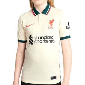 Camiseta Nike Liverpool 2a niño 2021 2022 Stadium - Camiseta segunda equipación infantil Nike del Liverpool FC 2021 2022 - beige