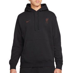 Sudadera Nike Liverpool Sportswear Club Hoodie - Sudadera con capucha de algodón Nike del Liverpool FC - negra