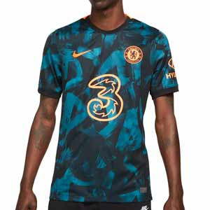 Camiseta Nike 3a Chelsea 2021 2022 Dri-Fit Stadium - Camiseta de la tercera equipación Nike del Chelsea 2021 2022 - azul verdosa, negra