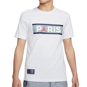 Camiseta Nike PSG x Jordan Wordmark - Camiseta de manga corta de algodón Nike del París Saint-Germain - blanco roto