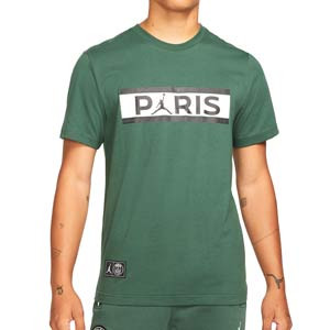 Camiseta Nike PSG x Jordan Wordmark - Camiseta Nike x Jordan del París Saint Germain - verde oscura