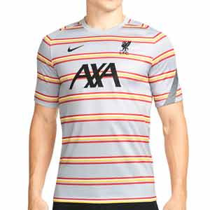 Camiseta Nike Liverpool pre-match UCL - Camiseta calentamiento pre partido del Liverpool para la Champions League 2021 2022 - gris
