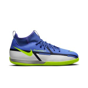 Nike Jr Phantom GT2 Academy DF IC - Zapatillas de fútbol sala con tobillera Nike suela lisa IC - azules, grises