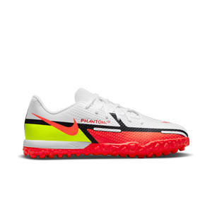 Nike Jr Phantom GT2 Academy TF - Zapatillas de fútbol infantiles multitaco Nike suela turf - blancas, rojas