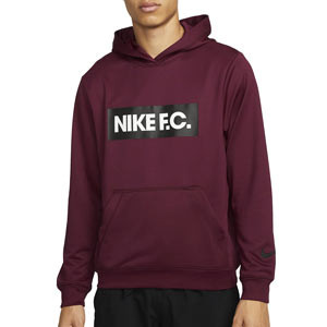 Sudadera Nike FC Dri-Fit Libero Hoodie - Sudadera con capucha de entrenamiento Nike - granate
