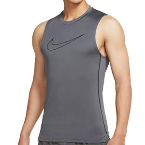 Camiseta de tirantes Nike Pro Dri-Fit - Camiseta interior sin mangas para fútbol Nike - gris